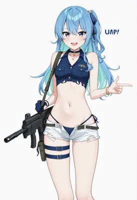 Blue Haired Tactical Anime Girl