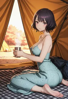Morning Coffee Inside the Tent