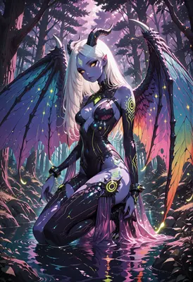 Ethereal Demon Queen in Enchanted Forest