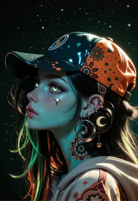 Celestial Vibes Streetwear Portrait