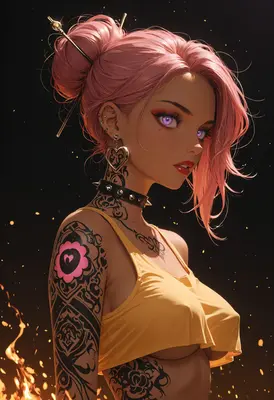 Pink Haired Punk Girl Portrait