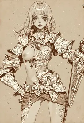 Elegant Warrior in Ornate Fantasy Armor