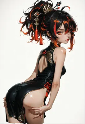 Elegant Anime Girl in Traditional Dress