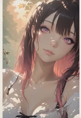 Serene Girl With Pink Tinted Hair