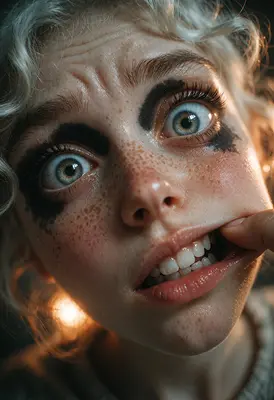 Intense Gaze with Messy Makeup