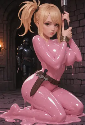 Slime Girl Warrior in Stone Dungeon