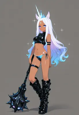 Dark Skinned Unicorn Warrior Girl