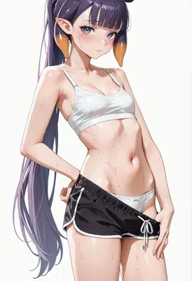 Sweaty Elf Girl in Athletic Gear