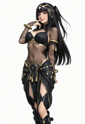 Elegant Dancer in Black and Gold