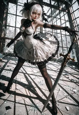 Gothic Warrior Maiden with Ornate Blade