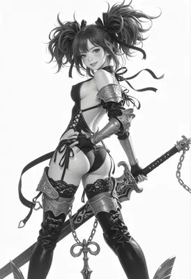 Twin-Tailed Warrior in Tactical Armor