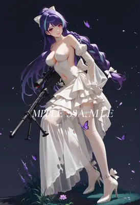 Elegant Sniper in White Bridal Gown