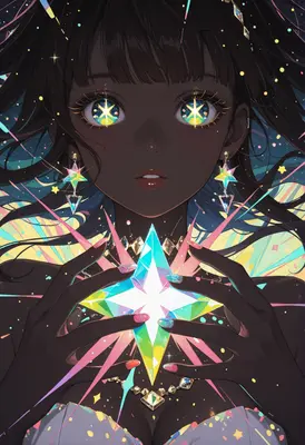 Starlight Maiden Holding Radiant Gem