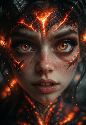 Fiery Demon Queen Portrait
