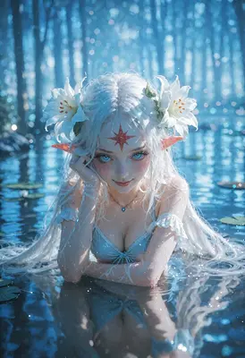 Ethereal Elf Maiden in Enchanted Waters