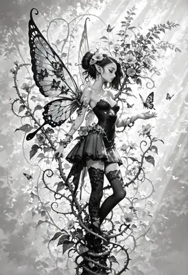 Ethereal Fairy Amidst Enchanted Thorns