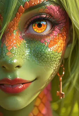 Enchanting Reptilian Seraph Portrait