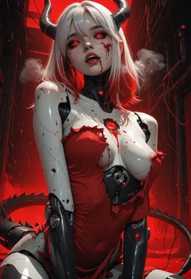 Damaged Cybernetic Demon Queen
