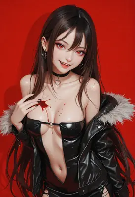 Vampiric Beauty with Crimson Heart