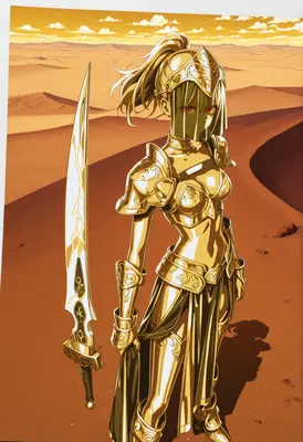 Golden Warrior in the Desert Sands