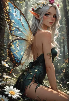 Ethereal Butterfly Fairy in Enchanted Forest