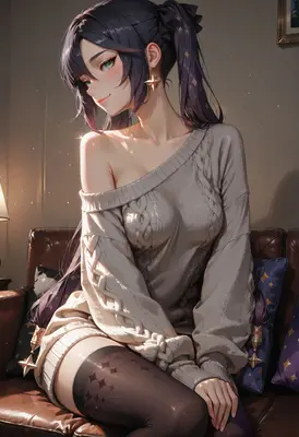 Cozy Evening in an Oversized Sweater
