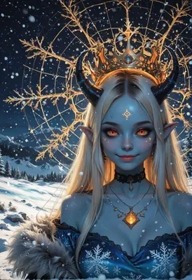 Winter Queen with Golden Crown