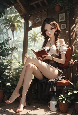 Quiet Afternoon Reading in Tropical Haven