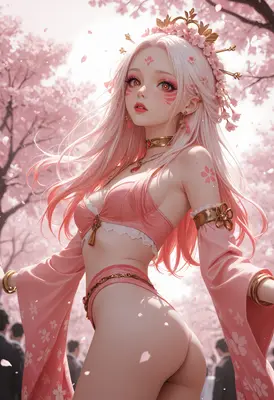 Ethereal Sakura Maiden in Pink