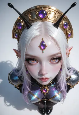 Celestial Elf with Ornate Golden Crown