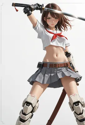 Cyborg Schoolgirl Ready for Battle