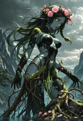 Ethereal Forest Spirit Amidst Mountains
