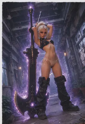 Warrior with Enchanted Dark Greatsword