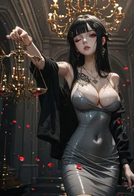 Goddess of Justice in Latex Dress