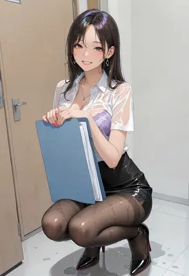 Soaked Office Assistant With Clipboard