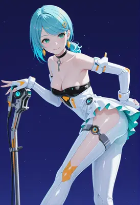 Futuristic Cybernetic Pilot in Deep Space