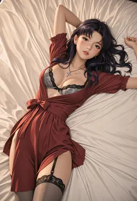 Relaxing Evening in Red Silk