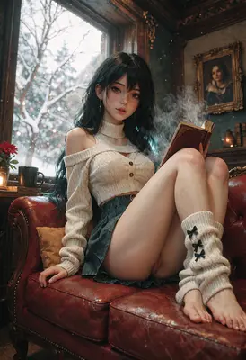 Cozy Winter Reading by the Window