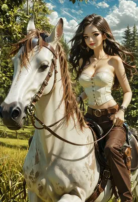 Elegant Rider on White Horse