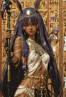 Divine Egyptian Priestess with Staff