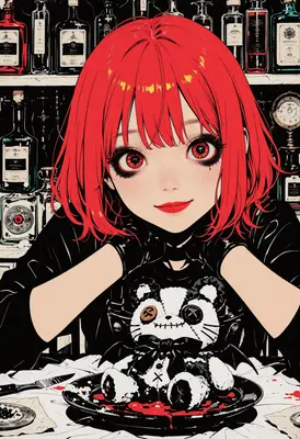 Red Haired Girl With Stitched Bear