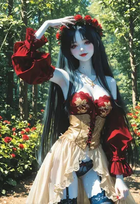 Gothic Rose Maiden in Enchanted Forest