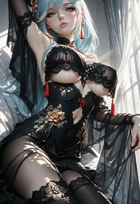 Ethereal Beauty in Lace Noir