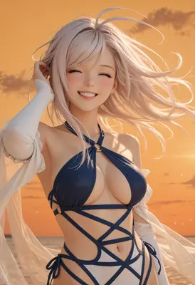 Radiant Smile at Golden Hour