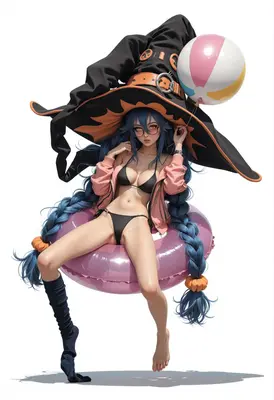 Summer Witch With Inflatable Pool Ring