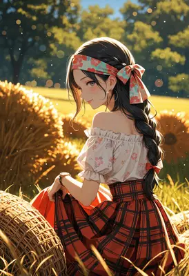 Sunlit Maiden in a Golden Field