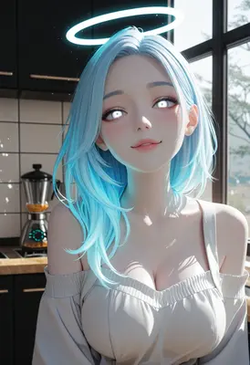 Serene Angel with Glowing Eyes