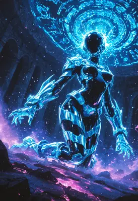 Celestial Guardian of the Neon Void