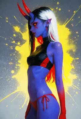 Blue Demon with Radiant Yellow Aura