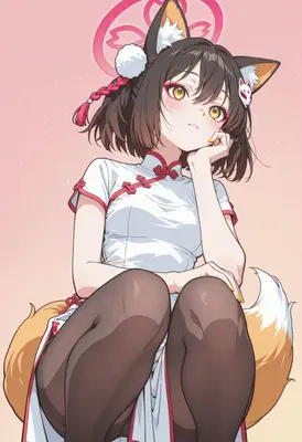 Cute Fox Girl in Traditional Dress